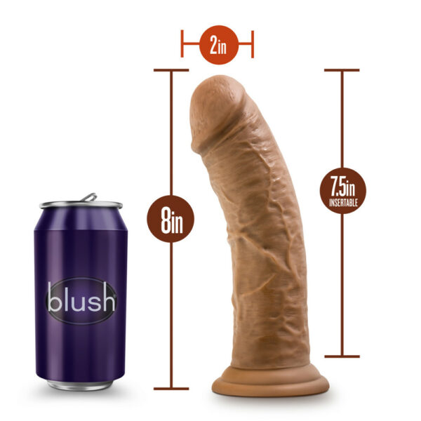 819835022442 3 Dr. Skin 8" Cock With Suction Cup Mocha