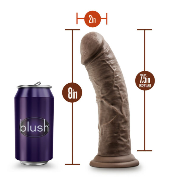 819835022459 3 Dr. Skin 8" Cock With Suction Cup Chocolate