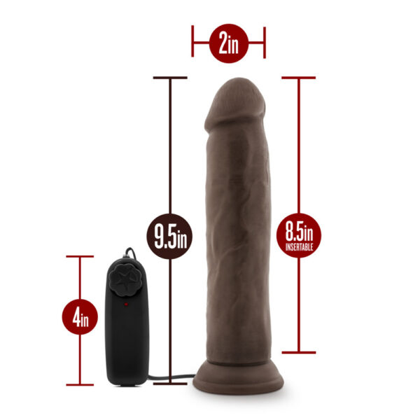 819835022756 3 Dr. Skin Dr. Throb 9.5" Vibrating Realistic Cock With Suction Cup Chocolate