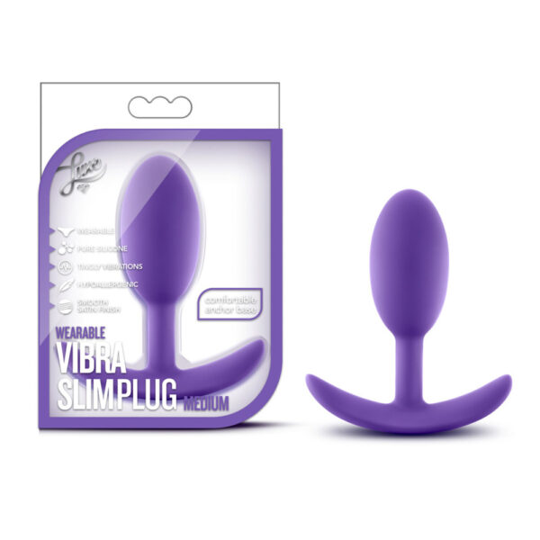 819835022879 Luxe Wearable Vibra Slim Plug Medium Purple