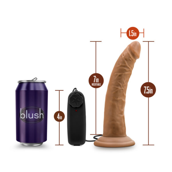 819835023012 3 Dr. Skin Dr. Dave 7" Vibrating Cock With Suction Cup Mocha