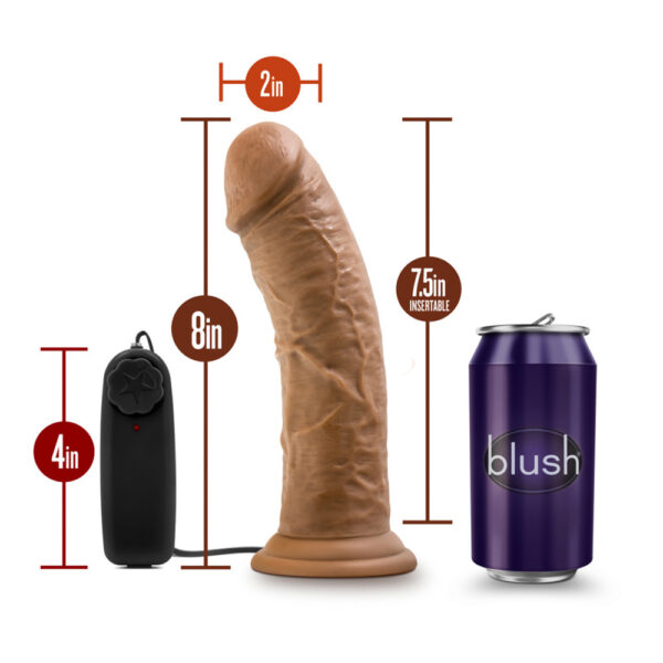 819835023029 3 Dr. Skin Dr. Joe 8" Vibrating Cock With Suction Cup Mocha