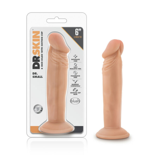 819835023074 Dr. Skin Dr. Small 6" Dildo Vanilla