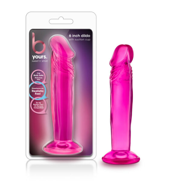 819835023098 B Yours Sweet N' Small 6" Dildo With Suction Cup Pink