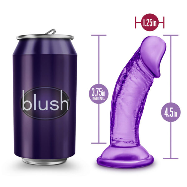 819835023166 3 B Yours Sweet N' Small 4" Dildo With Suction Cup Purple