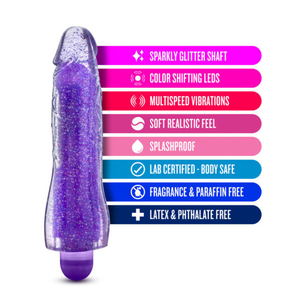 819835023258 2 Glow Dicks Molly Glitter Vibrator Purple