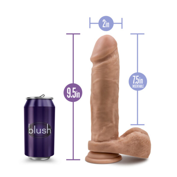 819835023616 3 Au Natural 9.5" Dildo With Suction Cup Mocha