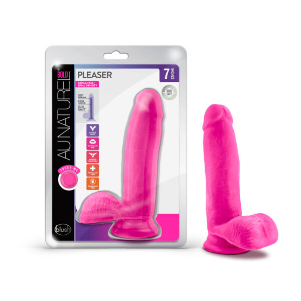 819835023661 Au Naturel Bold Pleaser 7" Dildo Pink