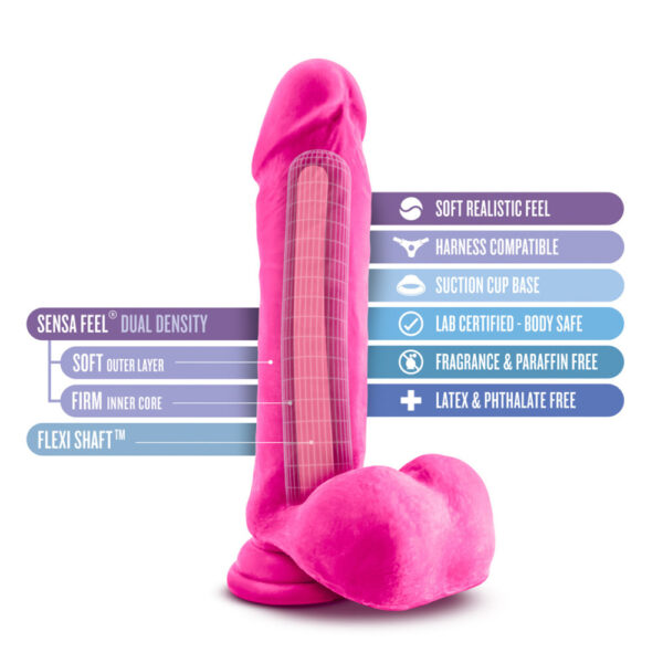 819835023685 2 Au Naturel Bold Hero 8" Dildo Pink