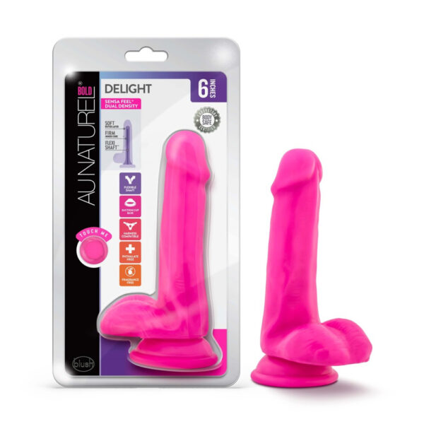 819835023708 Au Naturel Bold Delight 6" Dildo Pink