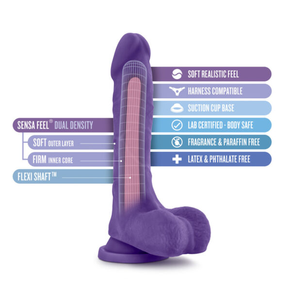 819835023722 2 Au Naturel Bold Thrill 8.5" Dildo Purple