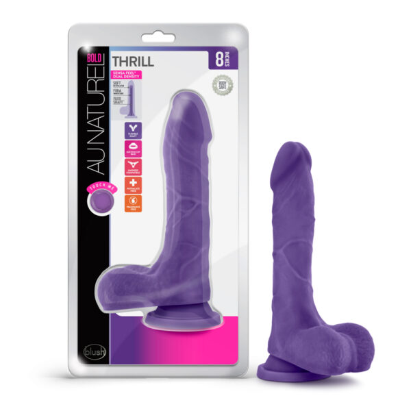 819835023722 Au Naturel Bold Thrill 8.5" Dildo Purple