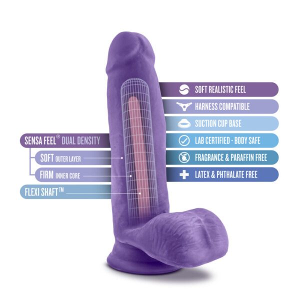 819835023739 2 Au Naturel Bold Pleaser 7" Dildo Purple