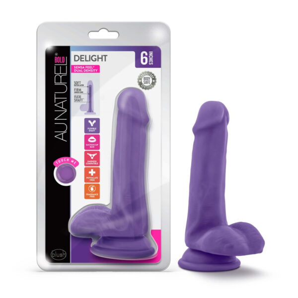 819835023777 Au Naturel Bold Delight 6" Dildo Purple