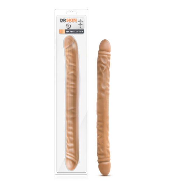 819835024026 Dr. Skin 18" Double Dildo Mocha