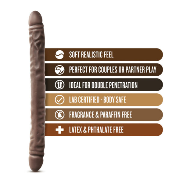 819835024033 2 Dr. Skin 18" Double Dildo Chocolate