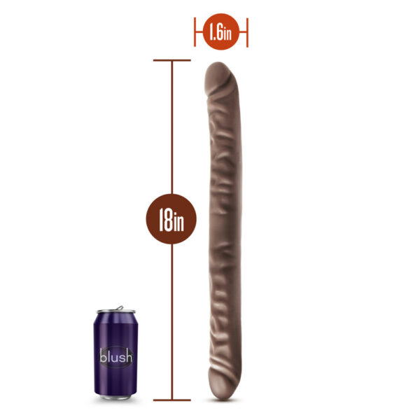 819835024033 3 Dr. Skin 18" Double Dildo Chocolate