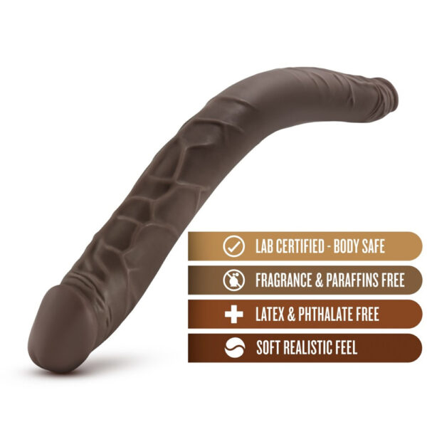 819835024071 2 Dr. Skin 16" Double Dildo Chocolate