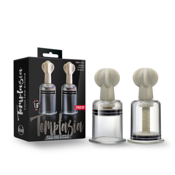 819835024187 Temptasia Clit And Nipple Large Twist Suckers Set Of 2 Clear
