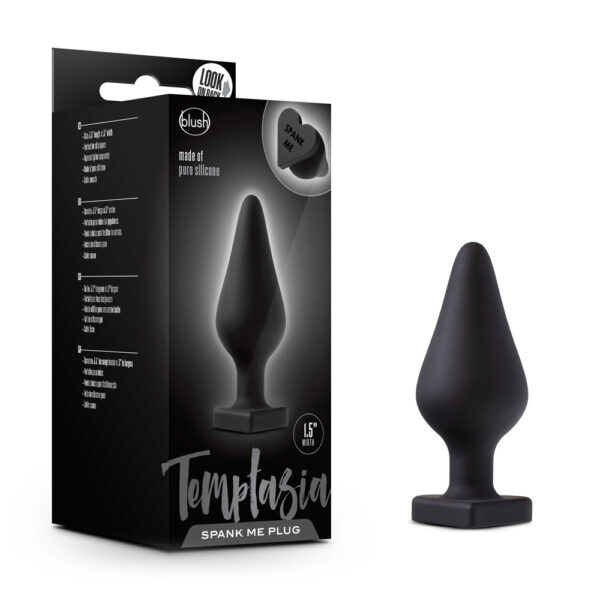 819835025436 Temptasia Spank Me Butt Plug Black