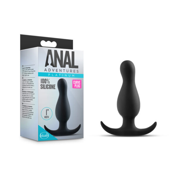 819835025818 Anal Adventures Platinum Curve Plug Black