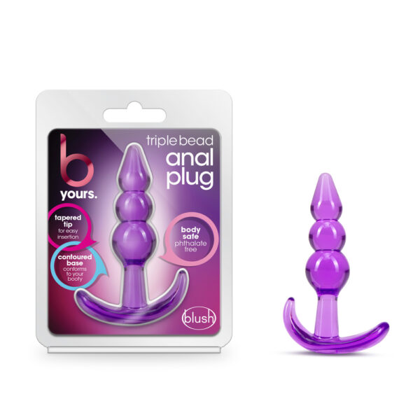 819835026075 B Yours Triple Bead Anal Plug Purple