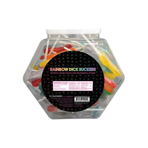 825156110249 Rainbow Dick Suckers 72Ct Fishbowl