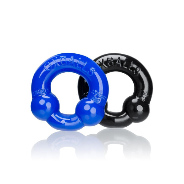 840215118790 2 Ultraballs 2-Pack Cock Ring Black & Police Blue
