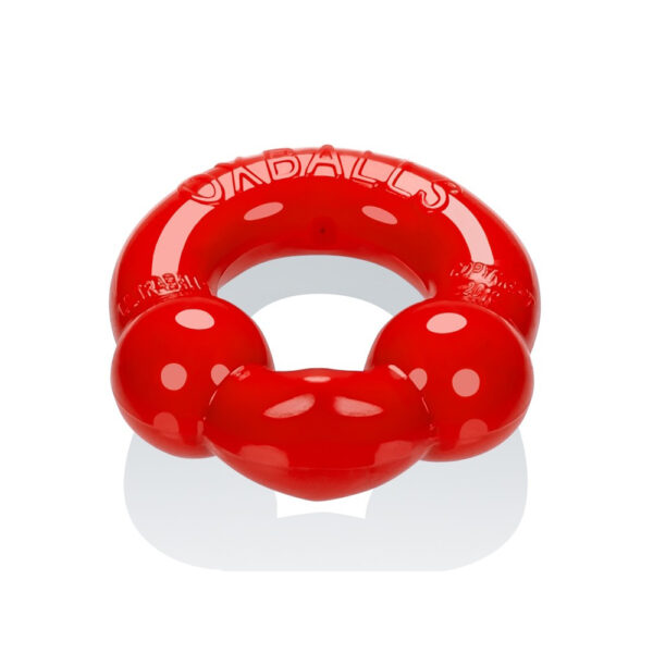 840215118981 3 Ultraballs 2-Pack Cock Ring Steel & Red