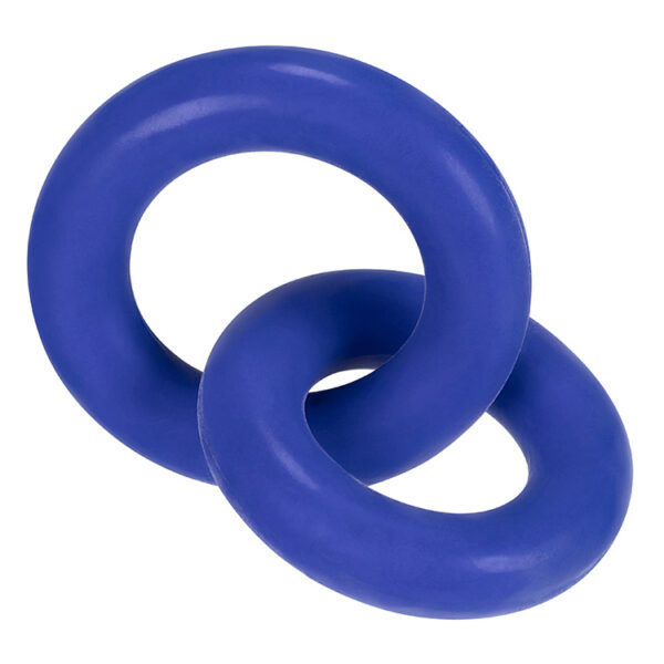 840215120076 3 Duo Linked Cock/Ball Rings By Hunkyjunk Cobalt