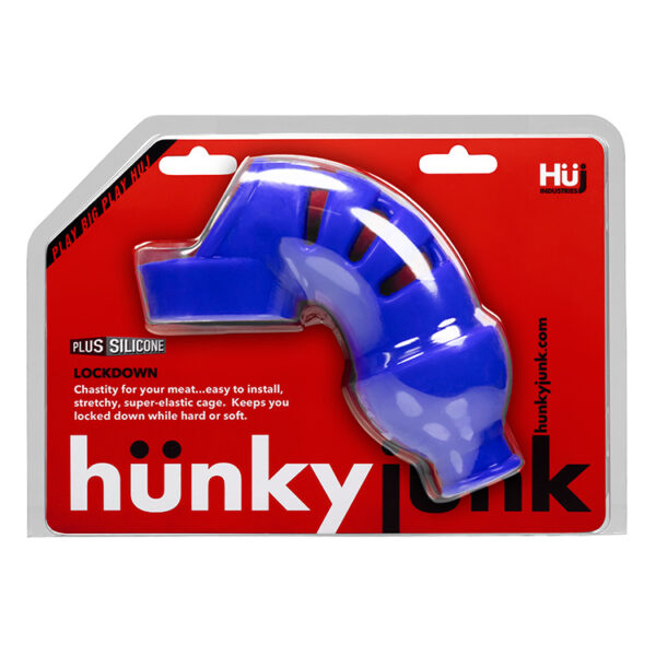 840215120090 Lockdown Cage Chastity By Hunkyjunk Cobalt