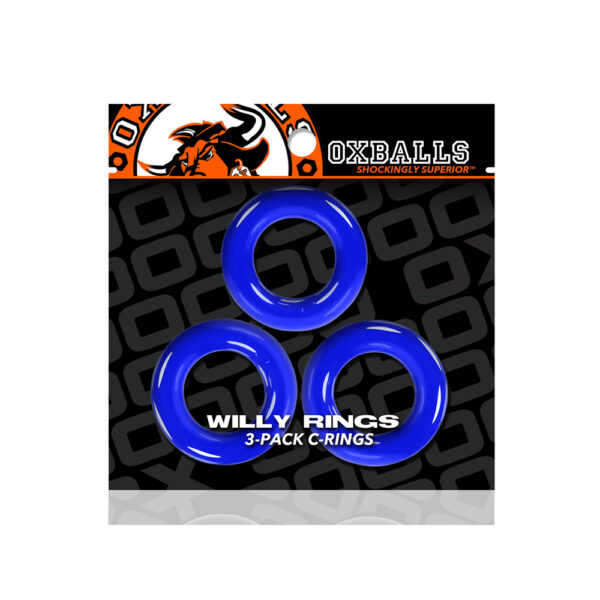 840215120328 Willy Rings 3-Pack Cockrings Police Blue