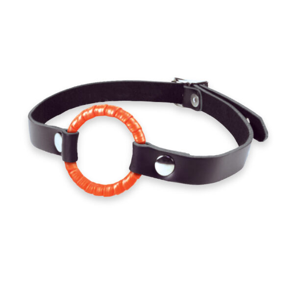 847841025201 2 The 9's Orange Is The New Black Blow Gag Open Mouth Leather Gag