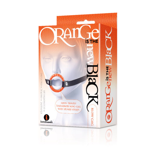 847841025201 The 9's Orange Is The New Black Blow Gag Open Mouth Leather Gag