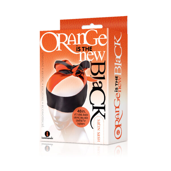 847841025225 The 9's Orange Is The New Black Satin Sash Reversible Blindfold/Restraint