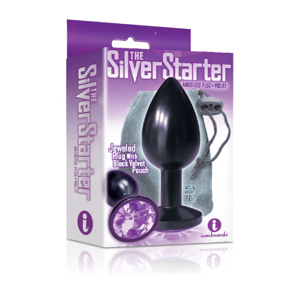 847841026123 The 9's The Silver Starter Bejeweled Annodized Stainless Steel Plug Violet