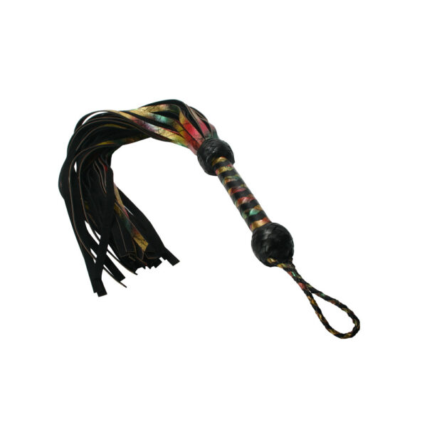 848518008411 2 Strict Leather Rainbow Lambskin Leather Flogger