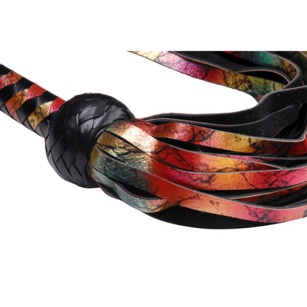 848518008411 3 Strict Leather Rainbow Lambskin Leather Flogger