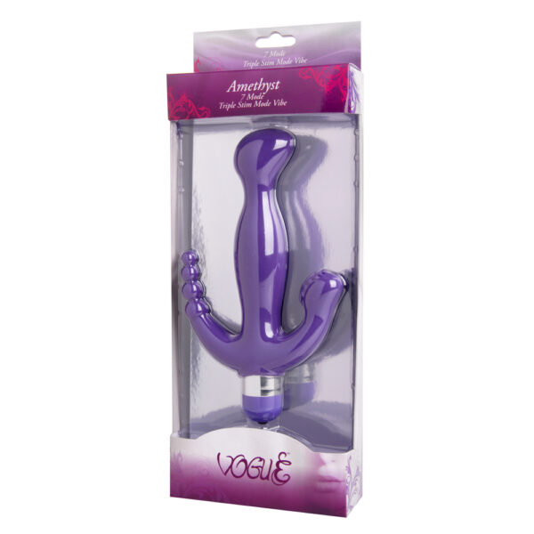 848518010315 Vogue Amethyst 7 Mode Triple Stimulation Vibe