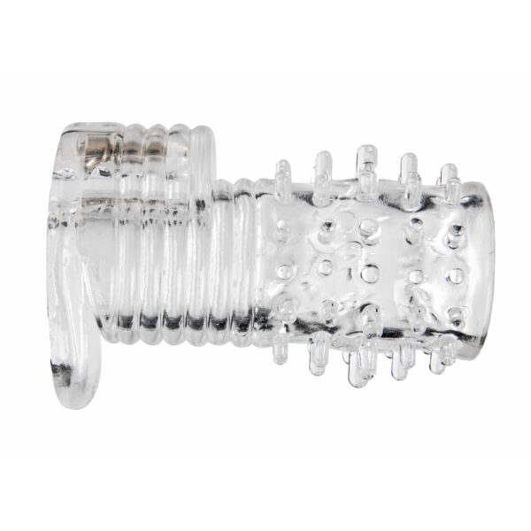 848518019431 2 Size Matters Clear Sensations Vibrating Textured Erection Sleeve