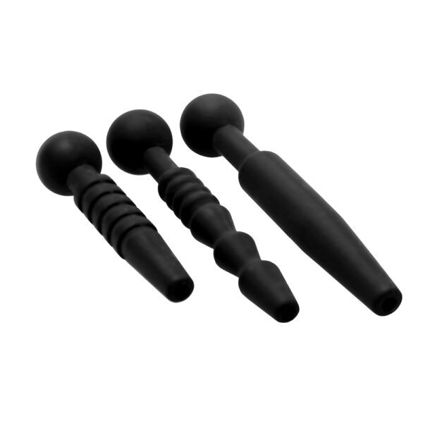 848518023599 2 Master Series Dark Rods 3 Piece Silicone Penis Plug Set