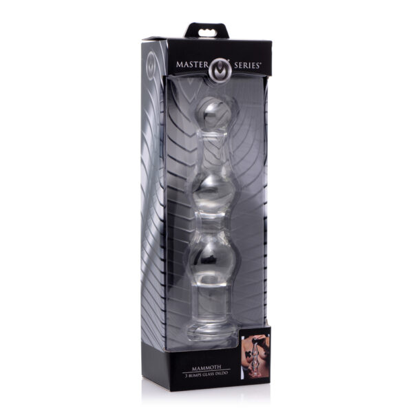 848518025616 Master Series Mammoth 3 Bumps Glass Dildo