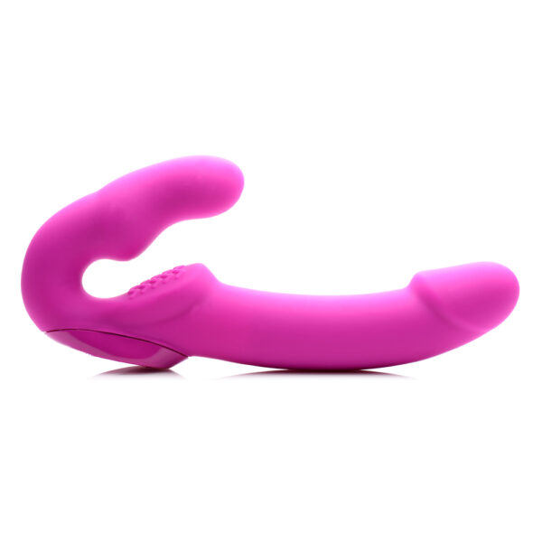 848518029782 2 Strap U Evoke Super Charged Pink Vibrating Strapless Silicone Dildo