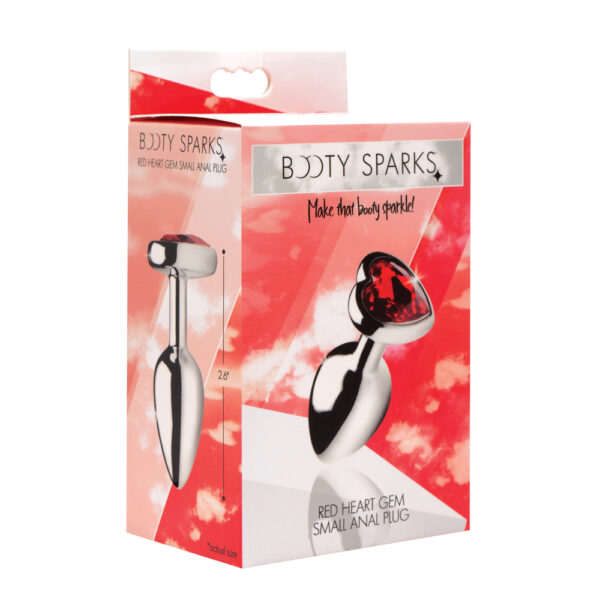 848518029881 Booty Sparks Red Heart Gem - Small Anal Plug