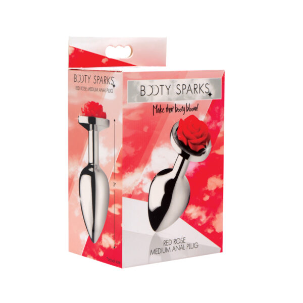 848518029928 Booty Sparks Red Rose - Medium Anal Plug