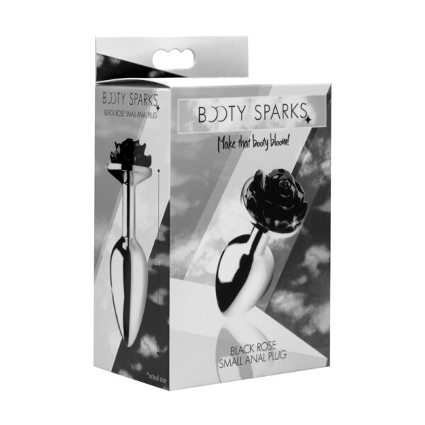 848518029959 Booty Sparks Black Rose - Small Anal Plug