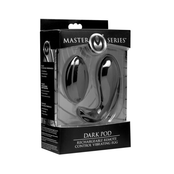 848518030542 Master Series Dark Pod Rechargeable Remote Control Vibrating Egg