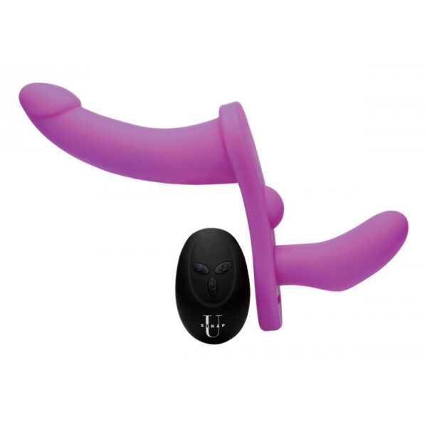 848518031488 2 Strap U Double Take Purple 10X Vibrating Double Penetration Strap-On Harness