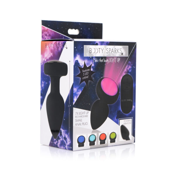 848518034557 Booty Sparks 7X Light Up Rechargeable Anal Plug Small