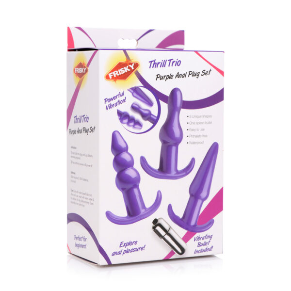 848518035059 Frisky Thrill Trio Anal Plug Set Purple